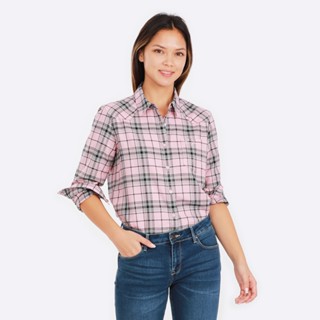 WRANGLER เสื้อเชิ้ตแขนยาวผู้หญิง รุ่น WR S123WSHLS06 สีชมพู แรงเลอร์ เสื้อเชิ้ต เสื้อเชิ้ตผู้หญิง