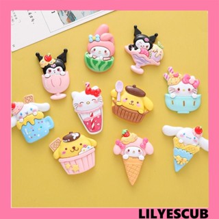 Lilyescub โมเดลเรซิ่น รูปการ์ตูนอนิเมะ Cinnamoroll Cinnamoroll ขนาดเล็ก อุปกรณ์เสริม สําหรับเด็กผู้หญิง 10 ชิ้น