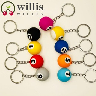 Willis พวงกุญแจบิลเลียด PVC No.1-9 No.1-9 สี สําหรับตกแต่งกระเป๋า