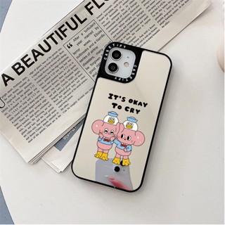 Casetify X เคสโทรศัพท์มือถือ PC แข็ง กันกระแทก ลาย It Ok to cry สีเงิน สีดํา สําหรับ iPhone 15 14 13 12 11 Pro MAX IX XS MAX XR 6 6s 7 8 Plus