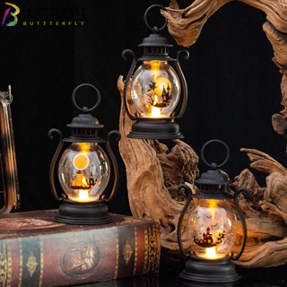 Buttterfly โคมไฟ LED รูปฟักทองฮาโลวีน แนวเรโทร สําหรับแขวนตกแต่งบ้าน