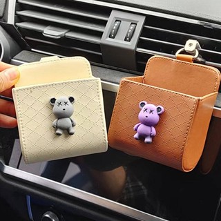 Car Vent Storage Box Cartoon Creative Car Storage Bag Storage Pocket Multifunctional Hanging Car Storage Box o0uo