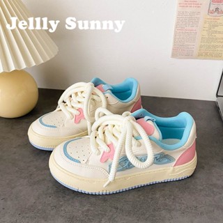  Jellly Sunny  รองเท้าผ้าใบผู้หญิง พื้นหนา ใส่สบาย สไตล์เกาหลี รองเท้าแฟชั่นผู้หญิง มีความนุ่มนวล 2023 ใหม่ FYD2390VV5 37Z230913