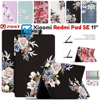 Folio เคสหนัง ฝาพับ ลายการ์ตูน กันกระแทก พร้อมช่องใส่บัตร สําหรับ Xiaomi Redmi Pad SE 2023 11.0 นิ้ว