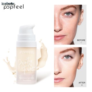 POPFEEL คอนซีลเลอร์รองพื้นชนิดน้ำครีมสร้างผิวไร้ที่ติด้วยสูตรกันน้ำและกันเหงื่อรองพื้นชนิดน้ำปรับผิวกระจ่างใสฐานหน้าแต่งหน้าเครื่องสำอางค์ [icebear]