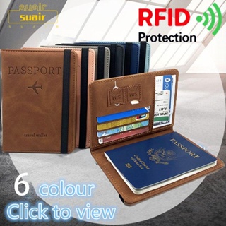 Suair กระเป๋าใส่หนังสือเดินทาง แบบหนัง RFID บางพิเศษ อเนกประสงค์ กันน้ํา แบบพกพา