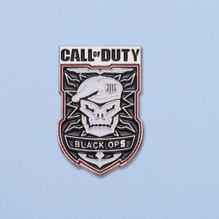 เข็มกลัด รูปโล่ Call of Duty Black Ops สีดํา เหมาะกับของขวัญ สําหรับตกแต่งเครื่องประดับ แฟนคลับ