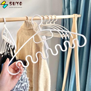 Suyo ไม้แขวนเสื้อพลาสติก ลายคลื่น ประหยัดพื้นที่ สําหรับบ้าน และที่อยู่อาศัย 1/3 ชิ้น