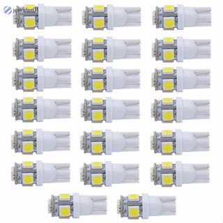 Jen หลอดไฟ T10 6000k Cool White Wedge 5050 5led 12v-24v 2w สีขาว 20 ชิ้น ต่อชุด