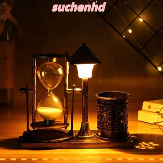 Suchenhd นาฬิกาทรายจับเวลา แบบไม้ หลากสี สําหรับตกแต่งบ้าน