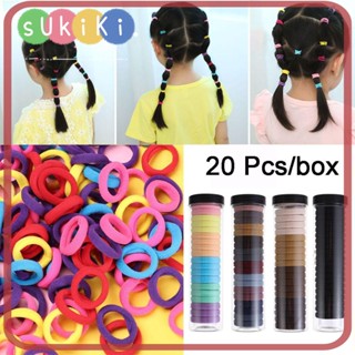 Sukiki 20 ชิ้น / กล่อง ยางรัดผม นุ่ม ที่มีสีสัน เด็ก ผู้ใหญ่ เด็ก เครื่องประดับผม ยางรัดผม ยืดหยุ่น