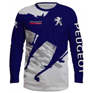 เสื้อยืดแขนยาว พิมพ์ลาย peugeot 3 มิติ สําหรับผู้ชาย ไซซ์ s ถึง 3xl