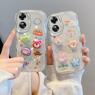 เคสโทรศัพท์มือถือ tpu นิ่ม แบบใส ลายตุ๊กตาหมี ก้อนเมฆ สําหรับ OPPO A17 A17 A17K