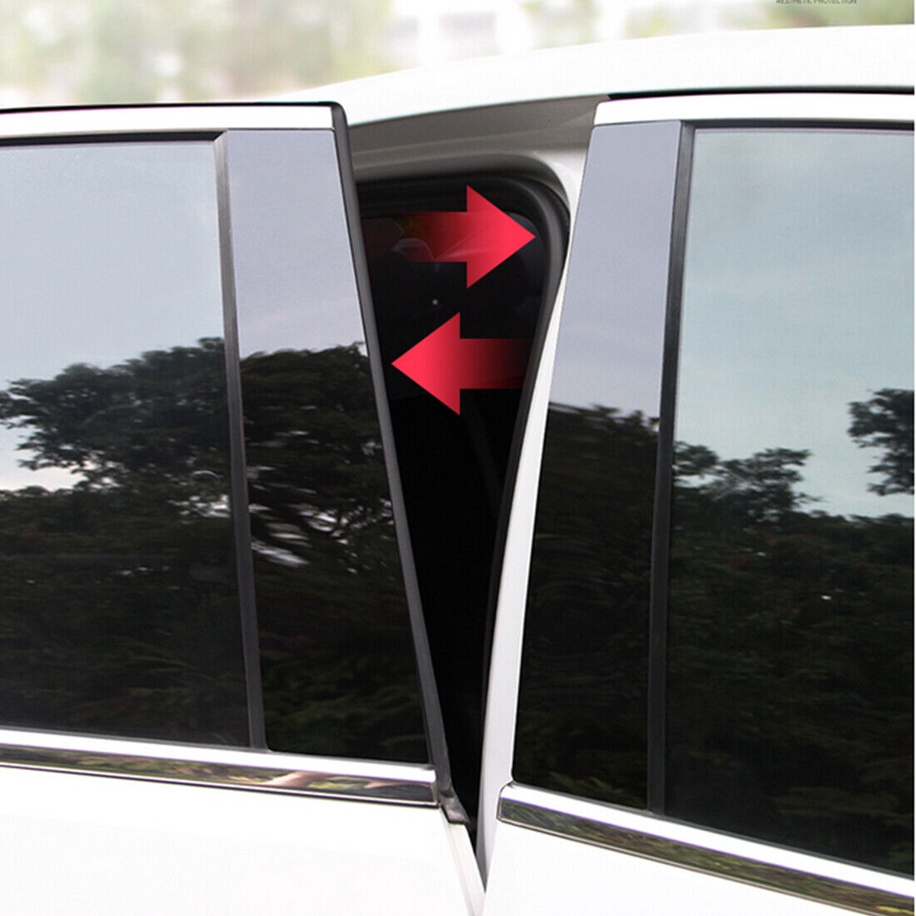 【มาใหม่】สติกเกอร์เสากลางประตู หน้าต่างรถยนต์ สีดํามันวาว สําหรับ Mitsubishi Pajero Sport 2009-2015 6 ชิ้น