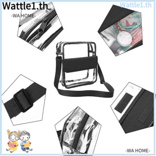 Wttle กระเป๋าถือแฟชั่น แบบใส มีซิป อเนกประสงค์ สําหรับใส่ของจิปาถะ