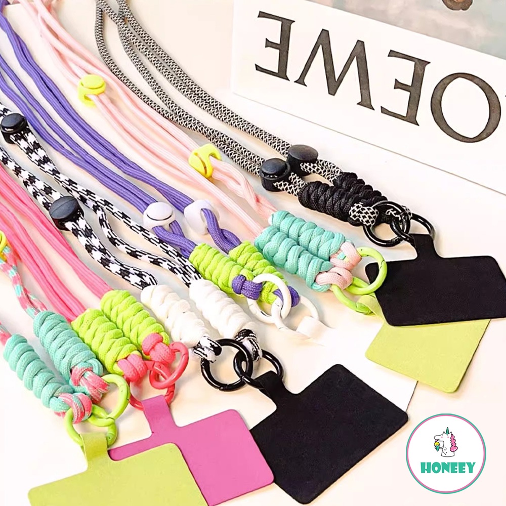 สายคล้องโทรศัพท์มือถือ ป้องกันการสูญหาย สามารถปรับได้ แบบสากล พร้อมสายคล้องคอ หลากสี ถอดออกได้