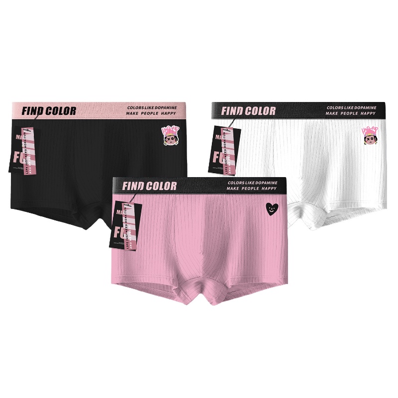 กางเกงบ็อกเซอร์ เอวกลาง ผ้าฝ้าย พิมพ์ลาย ระบายอากาศได้ดี ป้องกันแบคทีเรีย สีพื้น สําหรับผู้ชาย