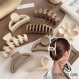 A HELLO GIRL กิ๊บติดผม สีน้ําตาลน้ํานม ผู้หญิง ฝ้า กิ๊บติดผม ระดับไฮเอนด์ น่ารัก กิ๊บฉลาม ขนาดใหญ่ กิ๊บขายส่ง