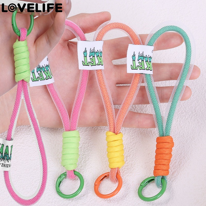 [ Featured ] พวงกุญแจกันลื่น แบบสั้น / สายแขวนข้อมือ อเนกประสงค์ / สายกระเป๋าใส่กุญแจโทรศัพท์ อเนกประสงค์ / สายคล้องตาข่าย ป้องกันการสูญหาย ที่มีสีสัน / เชือกโทรศัพท์มือถือ สีมาการอง ปรับได้
