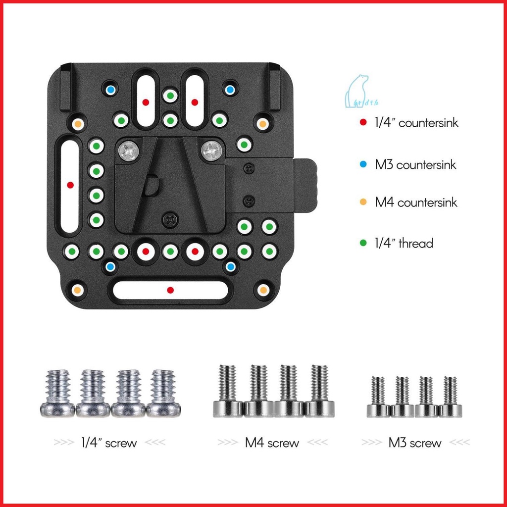 Quick Release Plate for V-Mount Battery - Enhanced Stability and Flexibility for Camera Mounting