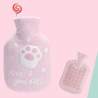 กระเป๋าน้ำร้อน Have a good day ความจุ 350ml ผ้านุ้มนุ่ม อุ่นกำลังดีนุ่มสบายมือ
