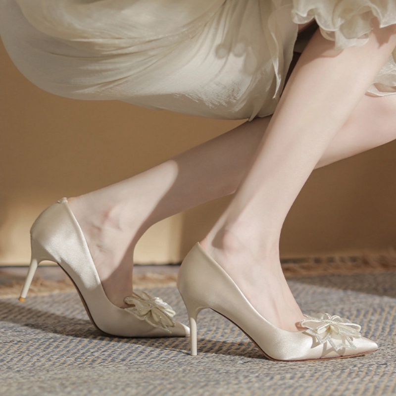 🔥พร้อมส่ง🔥 รองเท้าส้นสูงสไตล์ฝรั่งเศส เครื่องประดับแฟชั่น สวมใส่สบายและสะดวก - รูปที่ 3