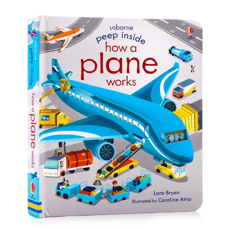 Usborne Peep Inside How A Plane Works Aircraft Science Popularization Educational Picture Books For Kid