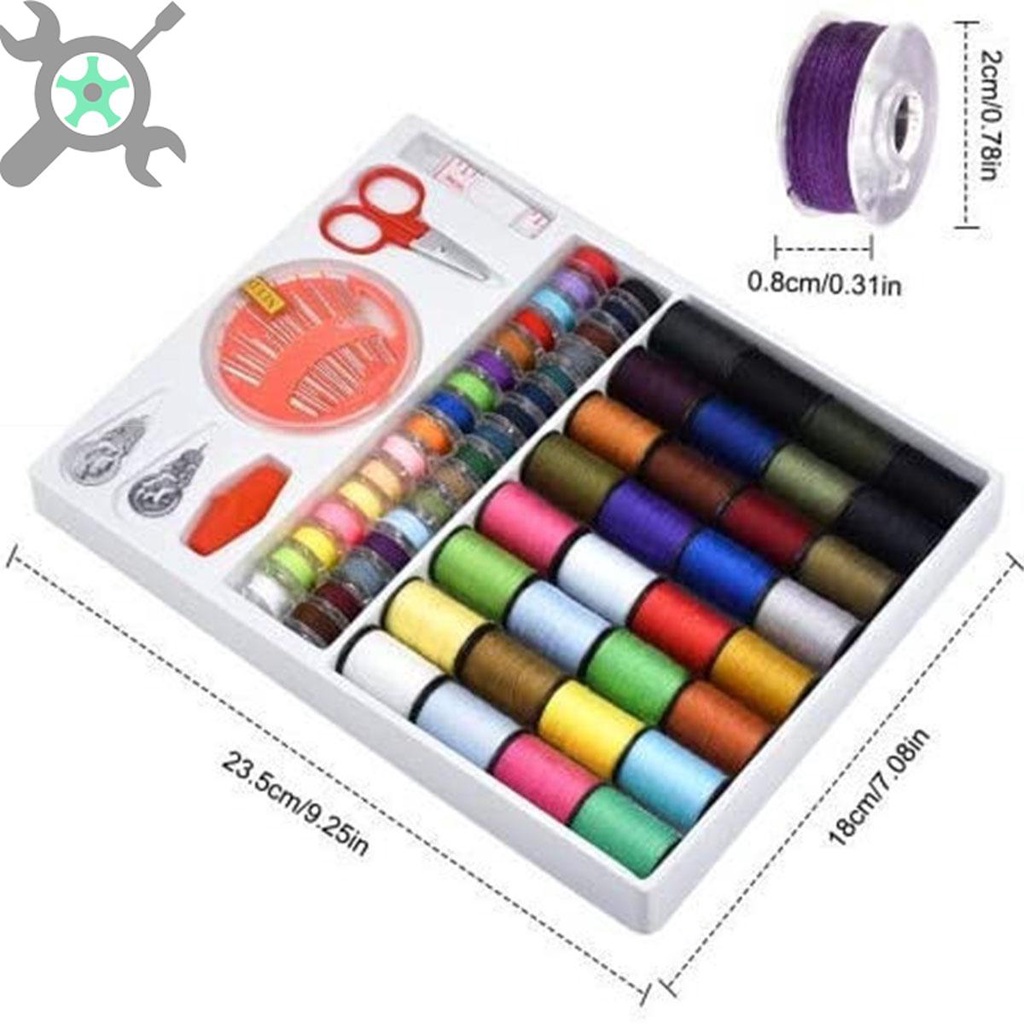 ชุดด้ายเย็บผ้า พร้อมด้ายหลายสี 64 สี ด้ายเย็บผ้า ด้ายวีนัส ชุดด้าย สี เข็ม ชุดกล่องเครื่องมือ Diy ชุดเครื่องมือเย็บผ้ากล่องเข็มถัก
