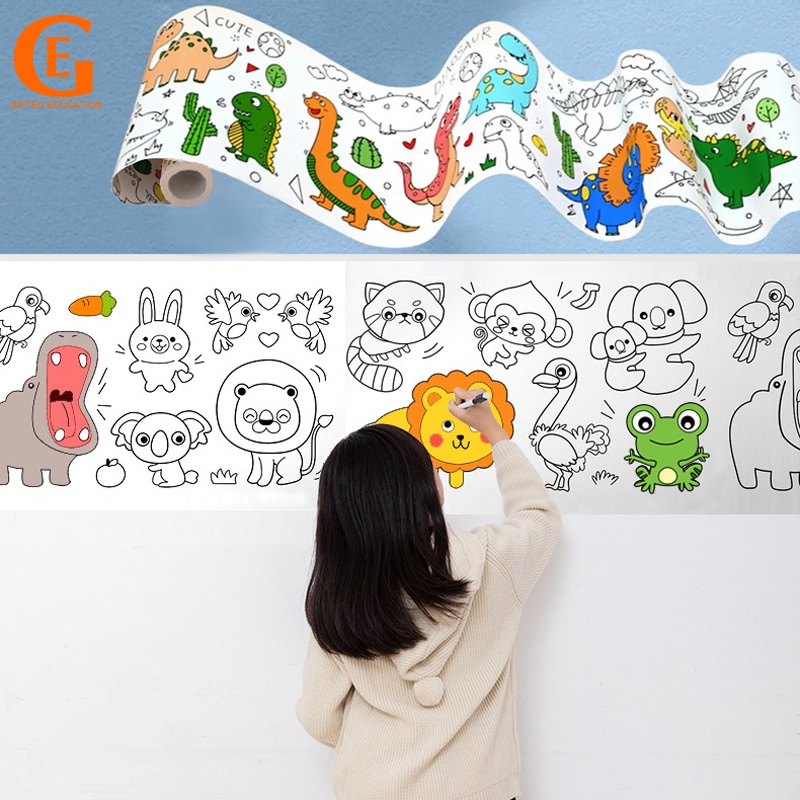 เด็กกระดาษกราฟฟิตีเด็กสีบรรจุภาพเด็กต้นการศึกษาของเล่นทําเองสติกเกอร์ภาพวาดสามารถติดบนผนัง