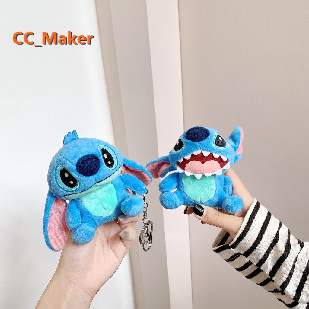 For AirPods Pro2 Case Cute Plush Stitch 3D Cartoon for AirPods 1/2 Soft Case Compatible with AirPods 3 / AirPods Pro Shockproof Case Protective Cover