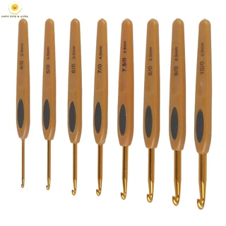 【8 ชิ้น】ตะขอเข็มถักโครเชต์ อลูมิเนียม 2.5-6 มม. ตามหลักสรีรศาสตร์ SHOPSBC9110