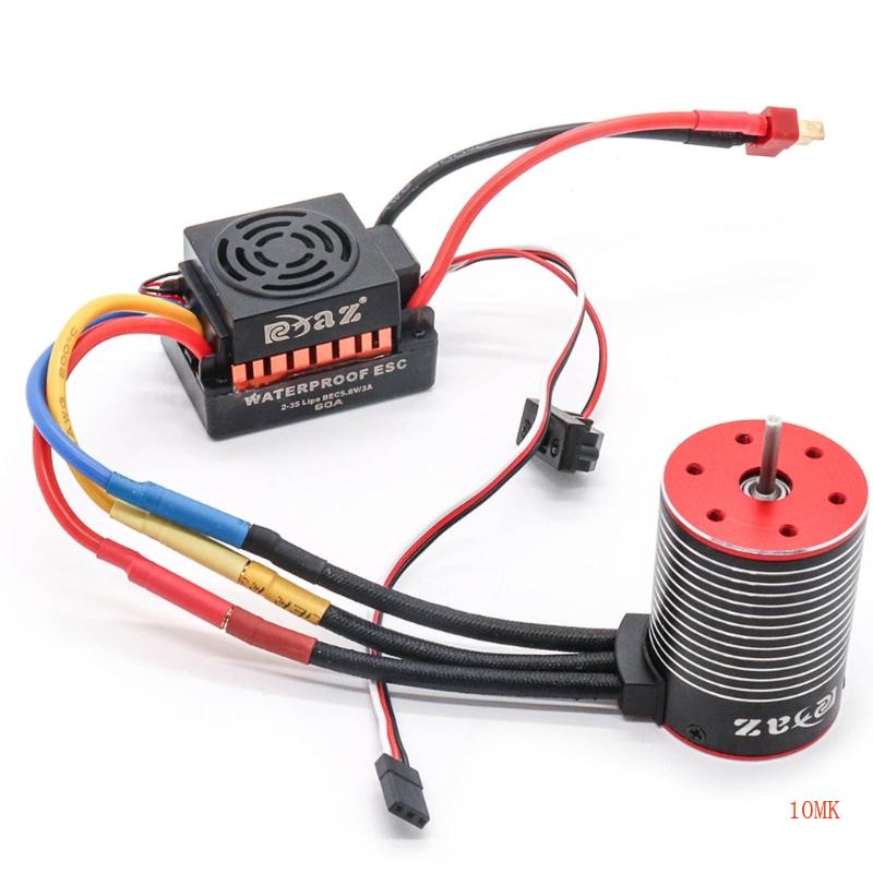 Xi มอเตอร์ควบคุมความเร็วไฟฟ้า ไร้แปรงถ่าน กันน้ํา 60A ESC สําหรับรถยนต์ 1 10 Tours