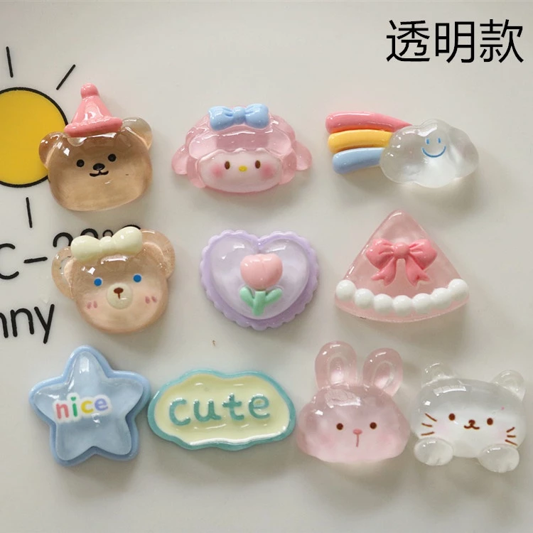 แผ่นเรซิ่นใส รูปหมี ก้อนเมฆ ดาว สําหรับเก็บกล่องน้ํา แก้วน้ํา เคสโทรศัพท์ diy