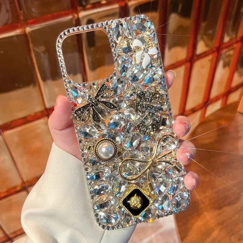 แฟชั่นGlitter Rhinestoneเงาเพชรเคสโทรศัพท์สําหรับIPhone 17 14 Pro Max 15 16 Pro Max IP 13 12 Pro Max