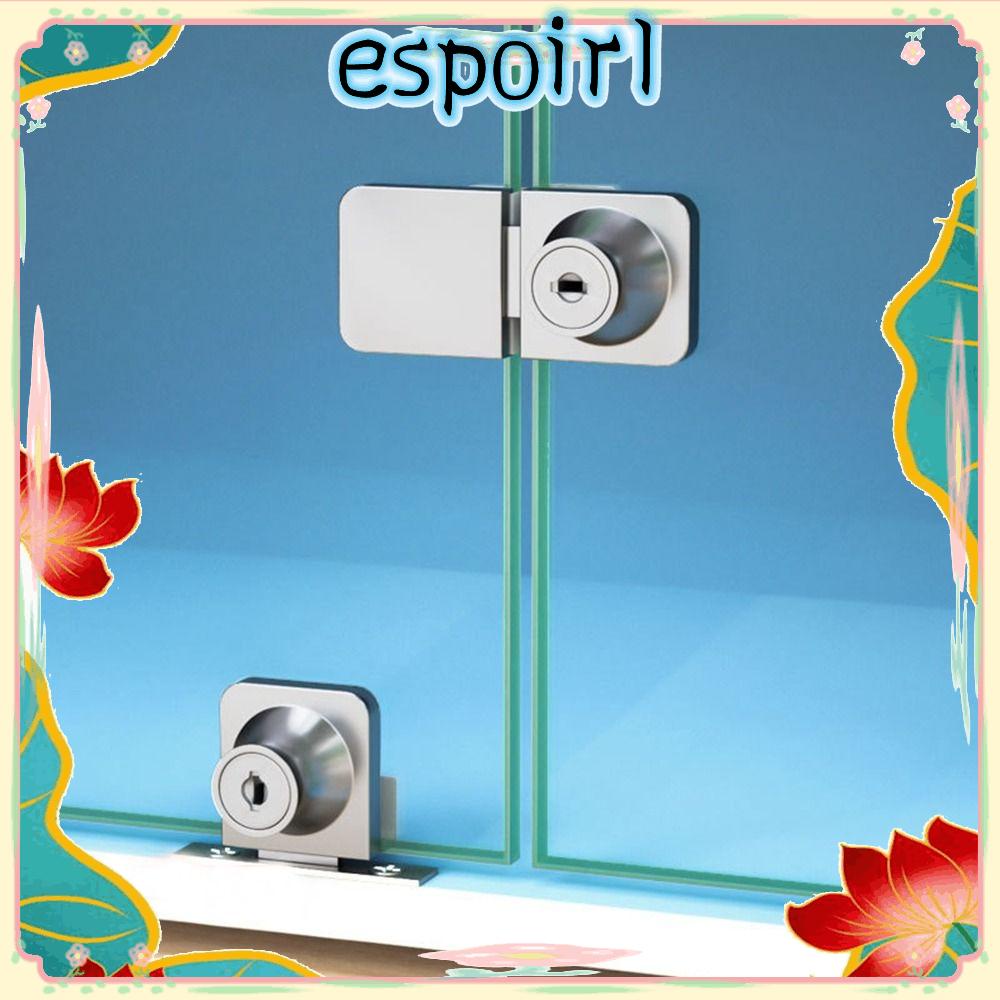 Espo ตัวล็อคประตูกระจก ตู้โชว์ บานเลื่อน แบบเปิดคู่ สเตนเลส ฮาร์ดแวร์ตู้ ตู้โชว์ ล็อค