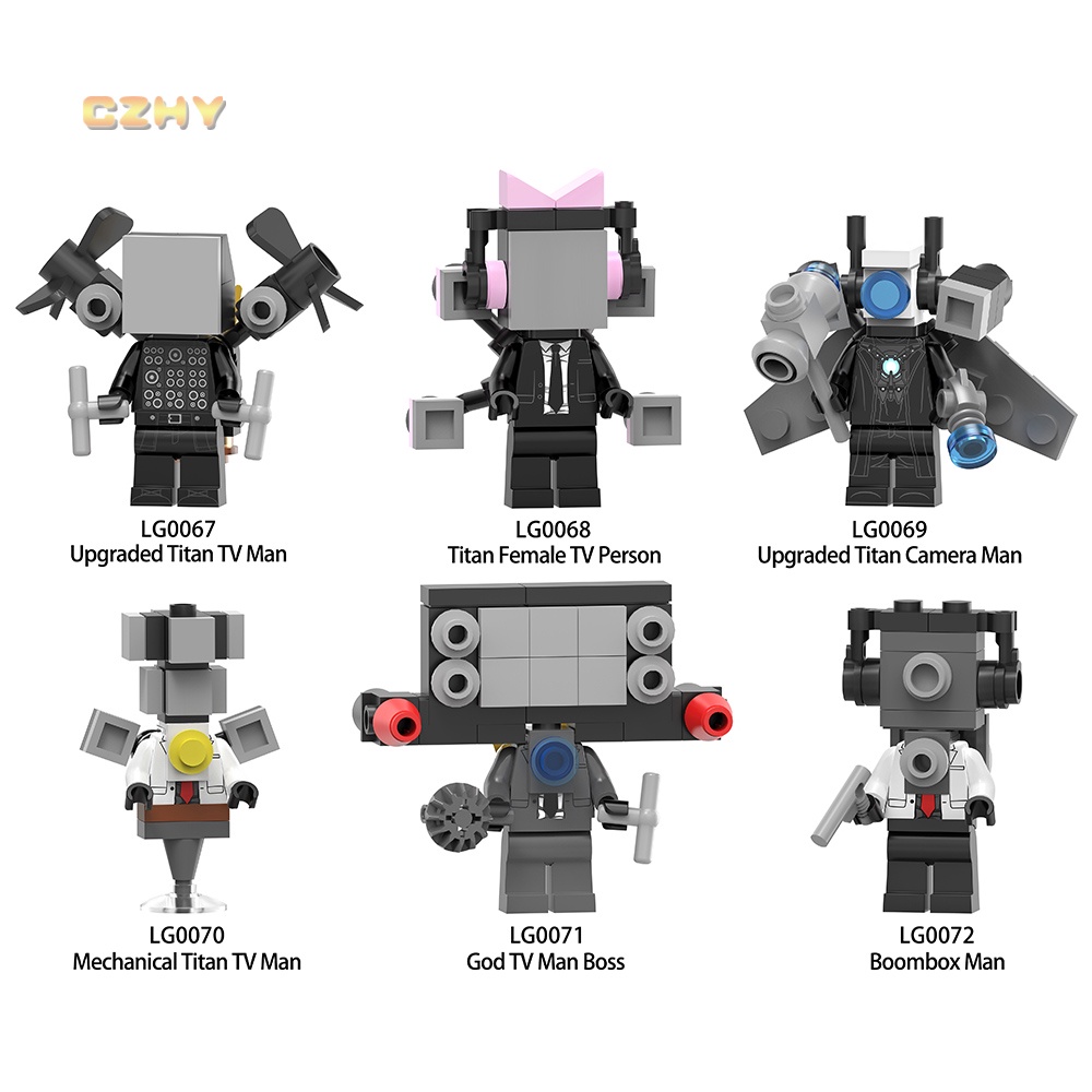 LG1010 อัพเกรด Mechanical Titan หญิง TV Man God TV Man Boss Boombox Man Cameraman Mini Building Bloc
