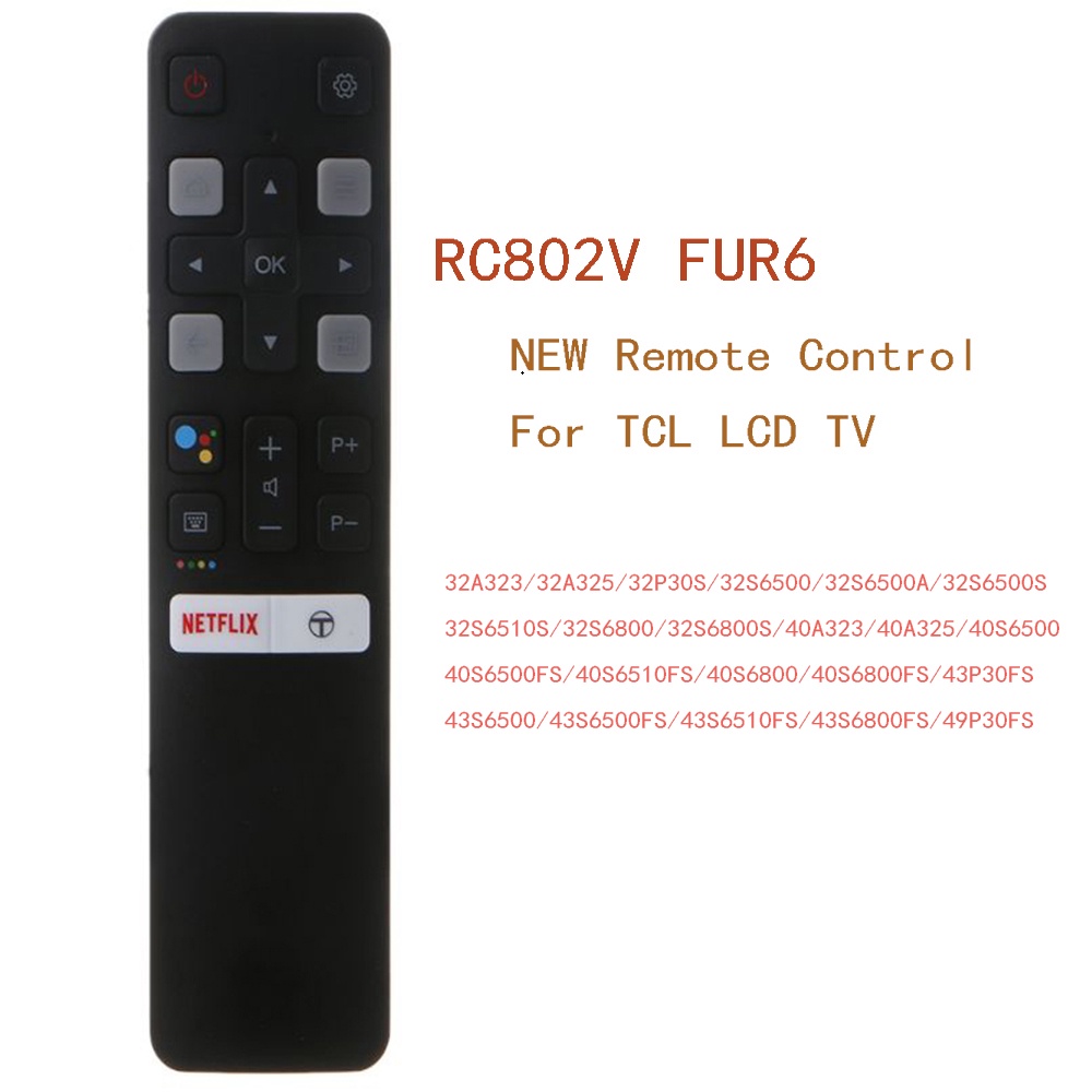 ใหม่ RC802V FUR6 เสียงรีโมทคอนโทรล Google Assistant สําหรับ TCL TV 55EP680 0S6800 49S6500 เปลี่ยน Fi