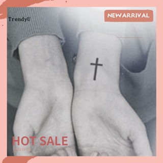 Trd สติกเกอร์รอยสักชั่วคราว ลายไม้กางเขน น้ําหนักเบา สะดวก ป…