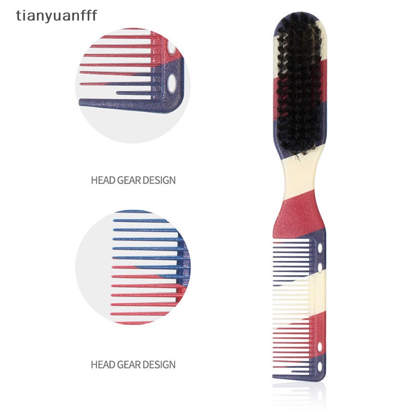 Tianyuanfff สองด้านตัดผมแปรงคอหวีโกนหนวดเคราร้านเสริมสวยแกะสลัก Duster แปรงทําความสะอาดผม Cutg หวี Well - รูปที่ 2