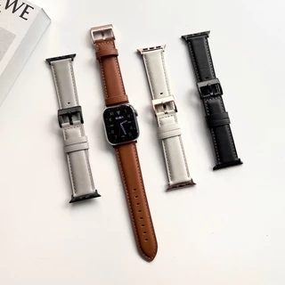 สายนาฬิกาข้อมือหนังแท้ สําหรับ Apple Watch Series 11 10 9 Ultra 8 7 6 SE 5 4 3 iWatch 42/46/44/40/41/42 มม. 45 มม. 49 มม.