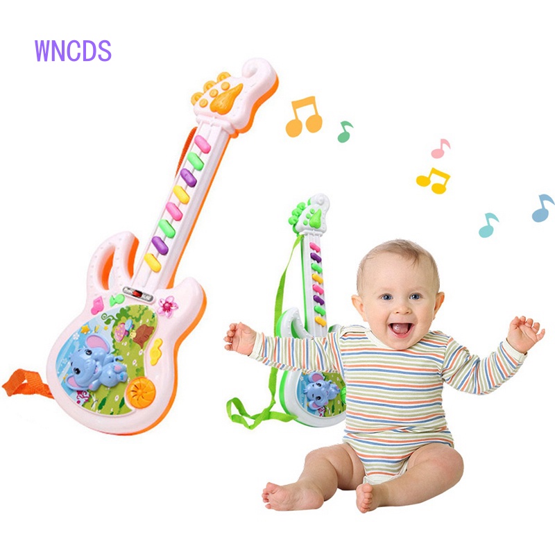 Wncds กีตาร์ของเล่น เครื่องดนตรีเด็ก เครื่องดนตรีช้าง คีย์บอร์ดอิเล็กทรอนิกส์ ของเล่นเด็ก เปียโน กีตาร์ไฟฟ้า