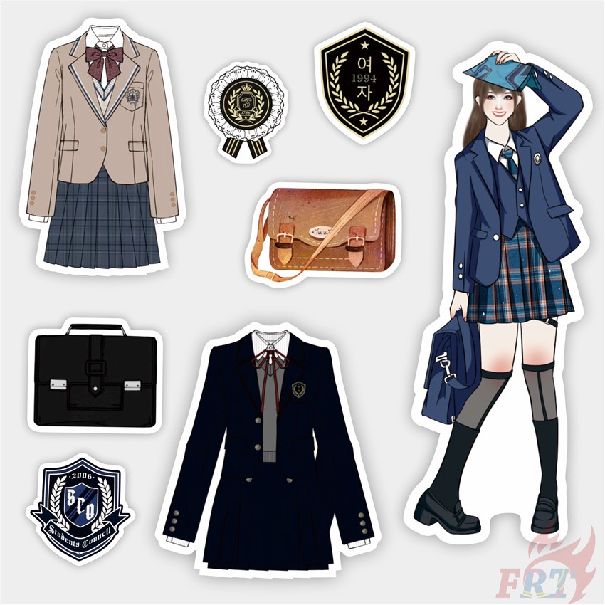 70Pcs/Set ❉ Preppy Style . Academy Uniform Girls Stickers ❉ DIY Fashion Decals Doodle Stickers