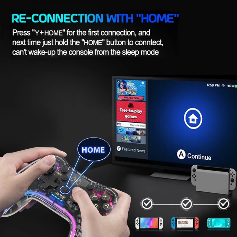 จอย คอนโทรลเลอร์ จอยสติ๊ก จอยเกมส์ ตัวควบคุมเกมคอนโทรลเลอร์ไร้สาย จอยเกมNintendo Switch Pro Joy Game Controller Joystick