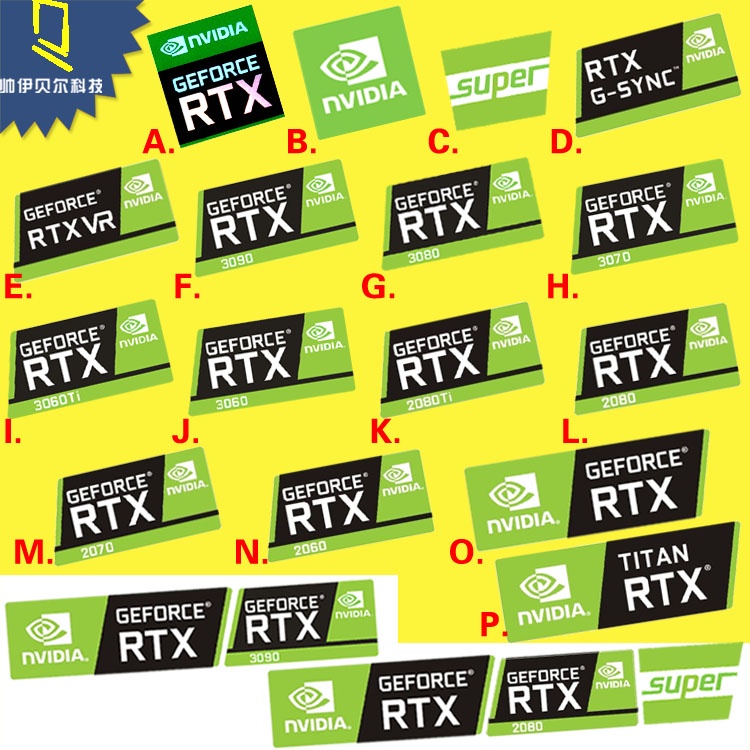 สติกเกอร์การ์ดจอ RTX3090 3080 3070 2070 Super TITAN TITAN VR สําหรับตกแต่ง 2024