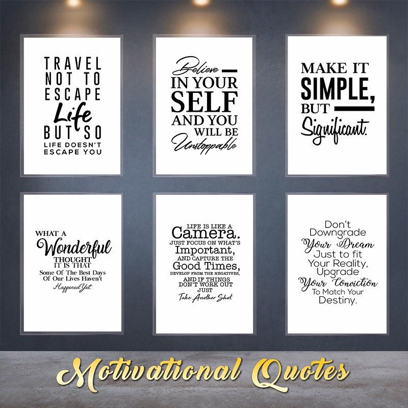 (พร้อมกรอบ) โปสเตอร์ติดผนัง ศิลปะ แรงจูงใจ มินิมอล ตกแต่ง บวก พลังงาน คําพูด ภาพวาด คําคม สีดํา และสีขาว ตกแต่งบ้าน - รูปที่ 2