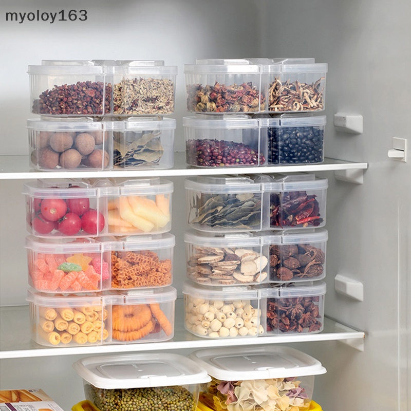 Myoloy กล่องแยกอาหาร ผัก และผลไม้ พร้อมฝาปิด สําหรับตู้เย็น