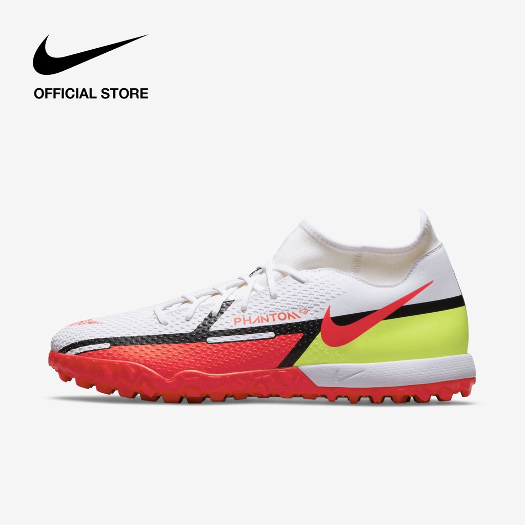 Nike Unisex Phantom GT2 Academy Dynamic Fit TF Turf Football Shoes - White รองเท้าฟุตบอลยูนิเซ็กส์สำหรับพื้นสนามหญ้า