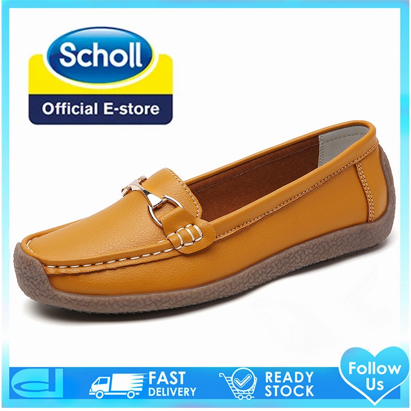 รองเท้าส้นแบน Scholl สำหรับผู้หญิง แบบโลฟเฟอร์ ทำจากหนัง สไตล์ลำลอง และมีให้เลือกหลายไซส์