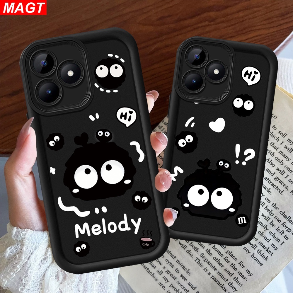 เคสโทรศัพท์มือถือ ซิลิโคน ลายการ์ตูนลูกบอลถ่านหิน สําหรับ Realme Note 50 C67 C53 C55 C51 10 C35 C33 C31 C30 C30S C15 C12 C25 C21Y C25Y C11 5i 6i C3 C2 8i 8 C1 Narzo N53 50A 50i Prime A1K