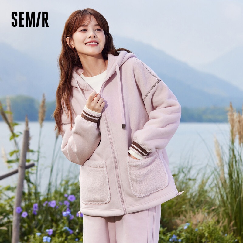 Semir Jacket ผู้หญิง เสื้อแจ็กเก็ตคาร์ดิแกน ผ้าฟลีซเทียม มีฮู้ด ทรงหลวม สองด้าน แฟชั่นฤดูหนาว สําหรับผู้หญิง 2023